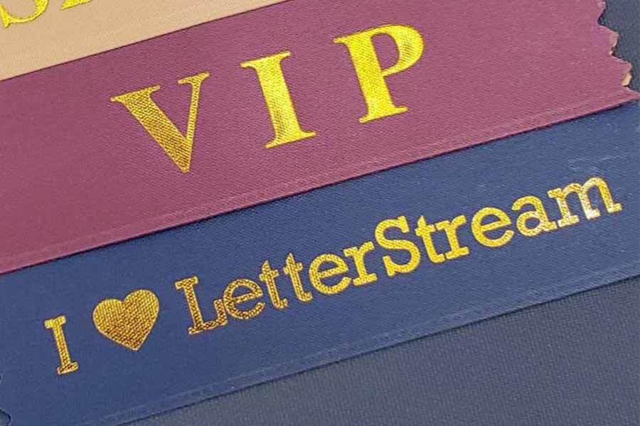 A ribbon that says I heart LetterStream