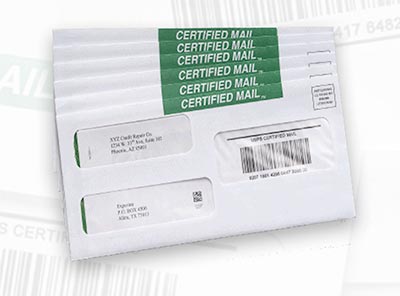 Certified Mail letter with tracking capabilities