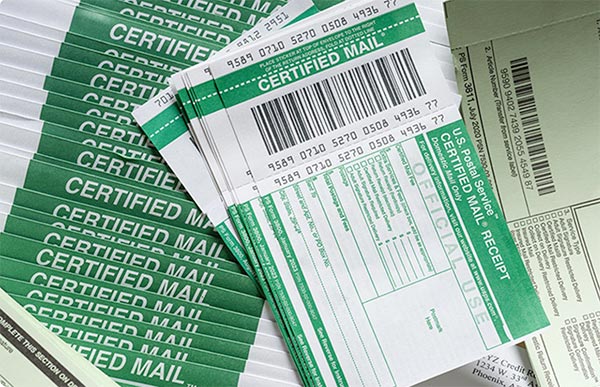 Certified Mail forms are no longer needed