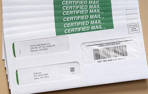 LetterStream Certified Mailing envelopes